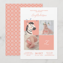 Zebra Confetti• Alfabet Monogram Cute Baby Shower