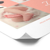 Zebra Confetti • Alfabet Monogram Mooie Baby Showe Poster (Hoek)