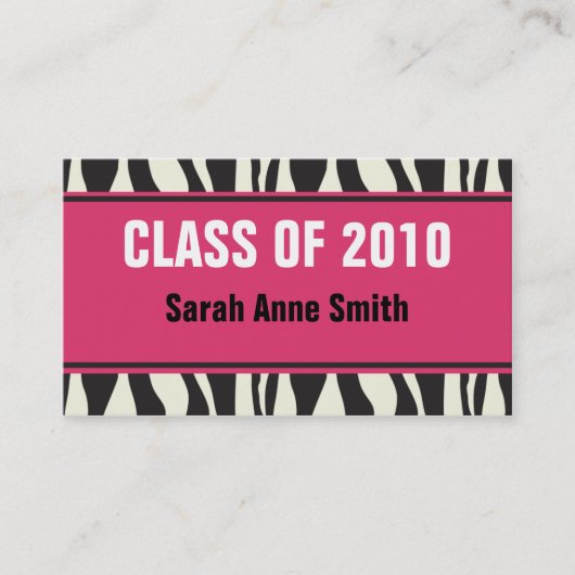 Zebra Contactkaartje (Voorkant)