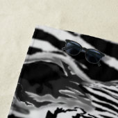 Zebra Couple Beach Towel Black White Stripe Strandlaken (In situ)