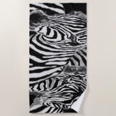 Zebra Couple Beach Towel Black White Stripe Strandlaken (Voorkant)
