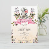 zebra cub bloemenmeisje baby shower uitnodiging (Staand voorkant)