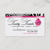 Zebra Cupcake Lijst "Tasty Trees" fuschia Visitekaartje (Achterkant)