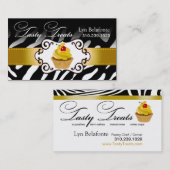 Zebra Cupcake Lijst "Tasty Trees" goud Visitekaartje (Voorkant / Achterkant)