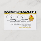 Zebra Cupcake Lijst "Tasty Trees" goud Visitekaartje (Achterkant)