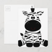 Zebra Cute Animal Stripes Oerwoud Safari Whimsical Briefkaart (Voorkant / Achterkant)