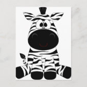 Zebra Cute Animal Stripes Oerwoud Safari Whimsical Briefkaart (Voorkant)