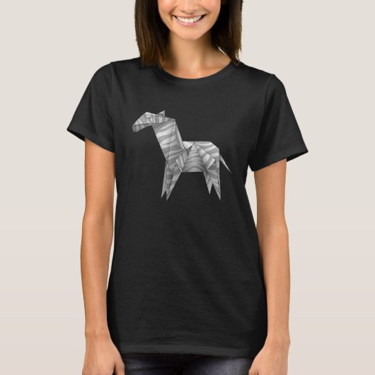 Zebra  Cute Origami Zebra T-shirt (Voorkant)