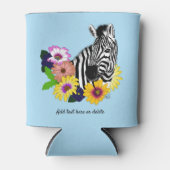 Zebra Daisies Blauw Blikjeskoeler (Voorkant)