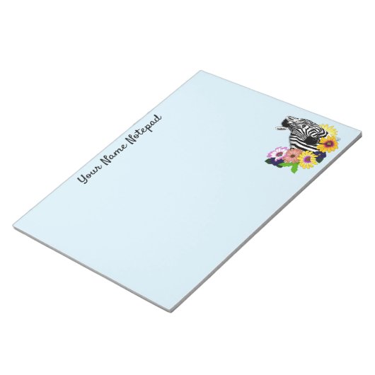 Zebra Daisies Blauw Notitieblok (Schuin)