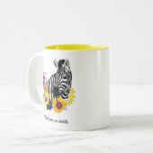 Zebra Daisies Blauw Tweekleurige Koffiemok (Voorkant links)