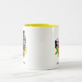 Zebra Daisies Blauw Tweekleurige Koffiemok (Center)