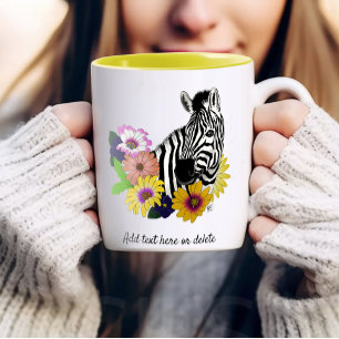 Zebra Daisies Blauw Tweekleurige Koffiemok