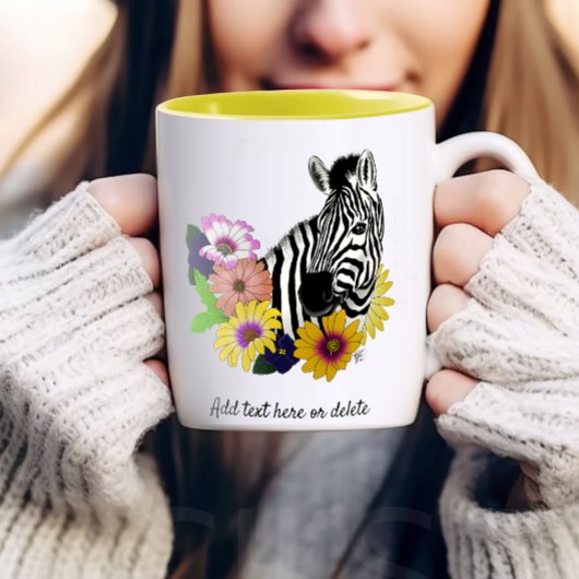 Zebra Daisies Blauw Tweekleurige Koffiemok