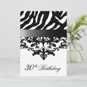 Zebra Damask Fabulous 30th Birthday for Kimberly E Kaart (Staand voorkant)