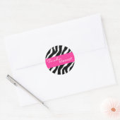 Zebra Damask Fabulous Naam Party Sticker (Envelop)