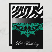 Zebra Damask Fabulous op 40 oktober Kaart (Voorkant / Achterkant)