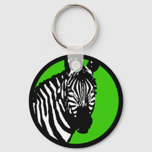 zebra. de kleur klantgerichte cirkel. sleutelhanger