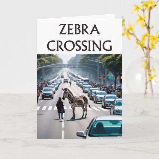 Zebra de weg oversteken kaart (Gele Bloem)
