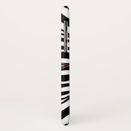 Zebra Deco Pink Diamond Monogram Case-Mate iPhone Case (Achterkant/links)