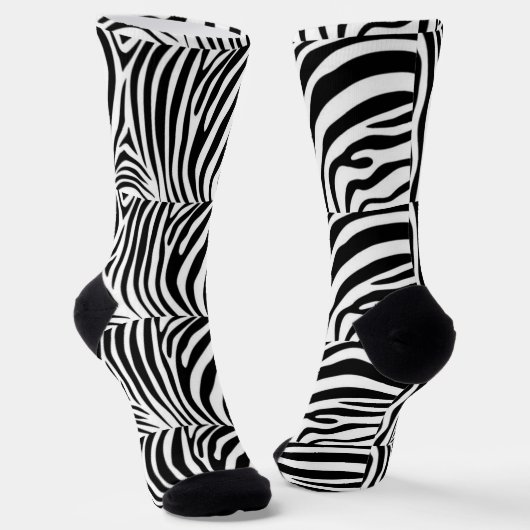Zebra decoratie sokken (Gebogen)