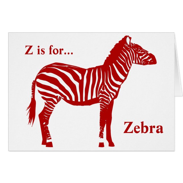 Zebra - Deep Red en White (Voorkant Horizontaal)