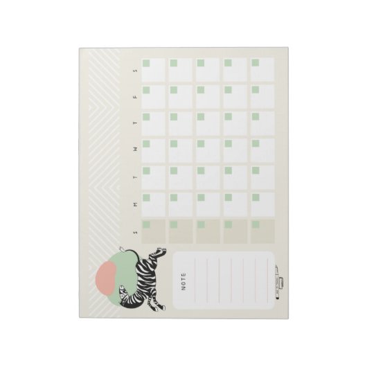Zebra Desk Kalender Notitieblok (Linkerzijde)