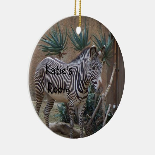 Zebra Deurhelling Keramisch Ornament (Rechts)