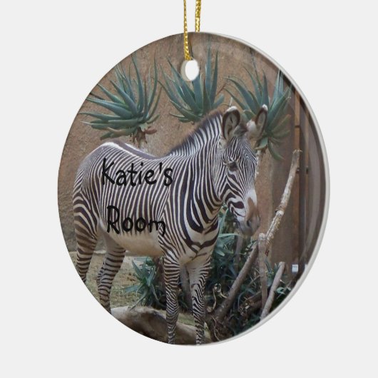 Zebra Deurhelling Keramisch Ornament (Links)