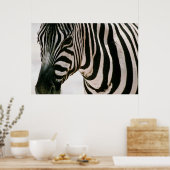 Zebra dicht bij en gestreept zwart-wit patroon poster (Keuken)