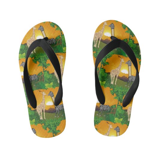 Zebra die lang wil zijn kinder teenslippers (Voetbed)