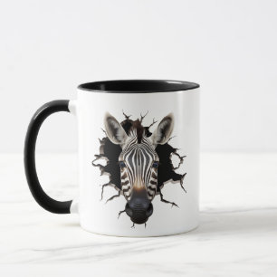 Zebra die naar buiten gluurt mok