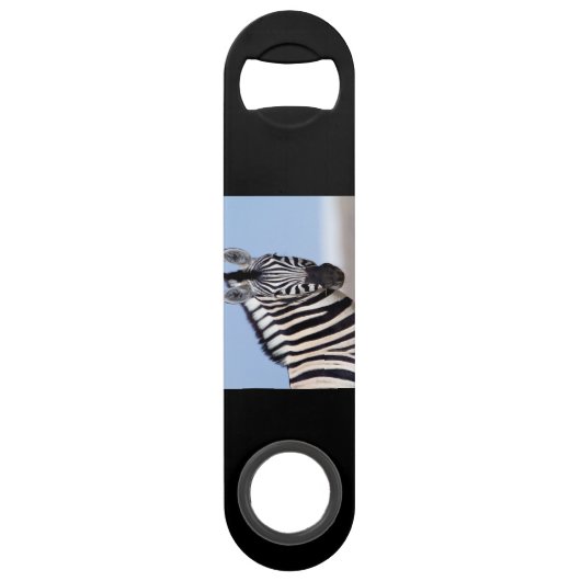 Zebra die naar je kijkt speed flessenopener (Achterkant)