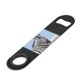 Zebra die naar je kijkt speed flessenopener (Achterkant Gekanteld)