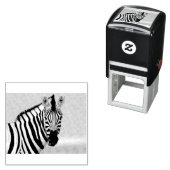 Zebra die naar je kijkt  zelfinktende stempel (In situ)