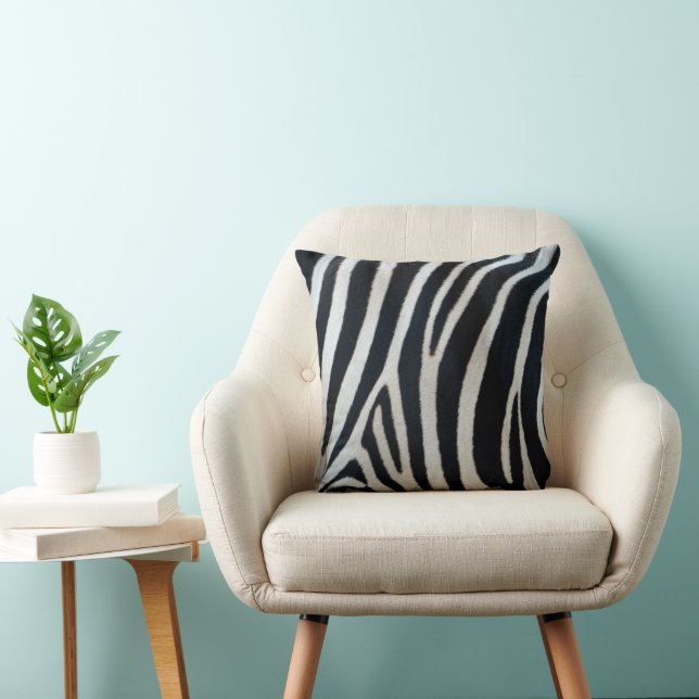 zebra dier huid bont textuur natuur strepen patroo kussen (Stoel)