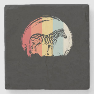 Zebra Dier Motief Retro Vintage Stenen Onderzetter