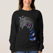 Zebra Dier Strepen Veren, Dames Sweatshirt (Voorkant)