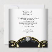 Zebra Dier Zwart Wit Goud Verjaardagsfeest Kaart (Achterkant)