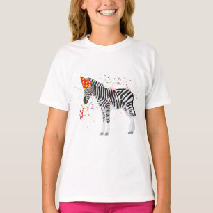 Zebra - Dieren met een partij T-shirt