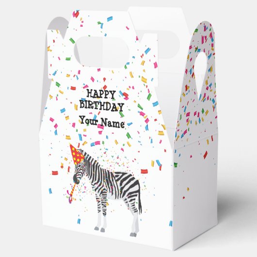 Zebra - Dieren op de geboorte Bedankdoosjes (Geopend)