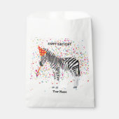 Zebra - Dieren op de geboorte Bedankzakje (Voorkant)