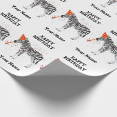 Zebra - Dieren op de geboorte Cadeaupapier (Hoek)