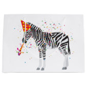 Zebra - Dieren op de geboorte Groot Cadeauzakje (Voorkant)