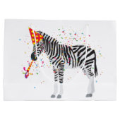 Zebra - Dieren op de geboorte Groot Cadeauzakje (Achterkant)
