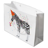 Zebra - Dieren op de geboorte Groot Cadeauzakje (Achterkant Gekanteld)