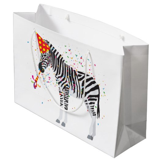 Zebra - Dieren op de geboorte Groot Cadeauzakje (Achterkant Gekanteld)