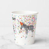 Zebra - Dieren op de geboorte Papieren Bekers (Achterkant)