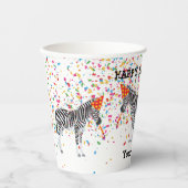 Zebra - Dieren op de geboorte Papieren Bekers (Voorkant)