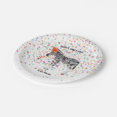 Zebra - Dieren op de geboorte Papieren Bordje (Gekanteld)